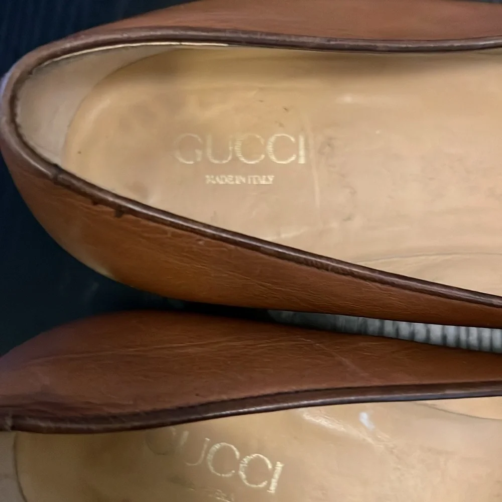 Gucci Tan Leather Tassel Loafers Women's Classic Vintage Size 9AA - Picture 6 of 13